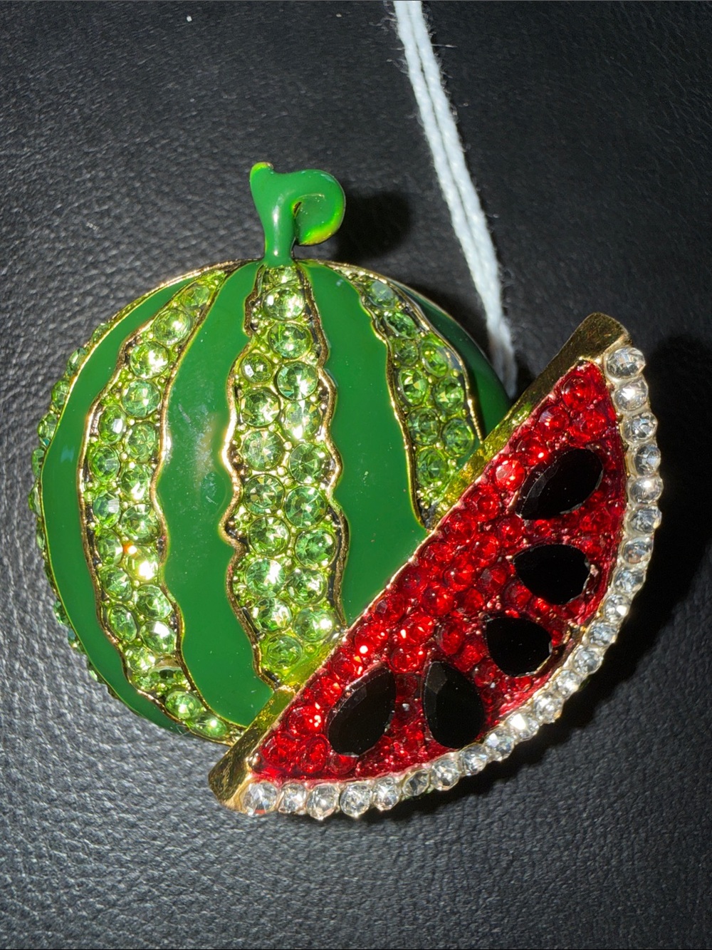 Green and Red Watermelon Crystal Brooch - Women Jewelry